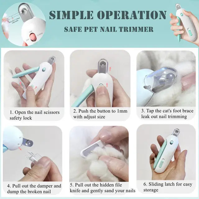 ✂️ Adjustable Pet Nail Trimmer – Professional Cat Grooming Clipper