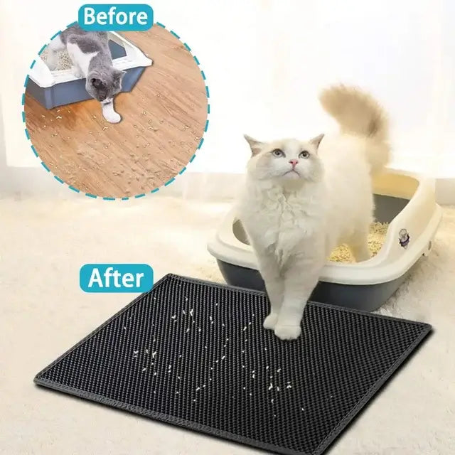 π± Cat Litter Mat With Gift β Double Layer Waterproof, Non-Slip & Washable