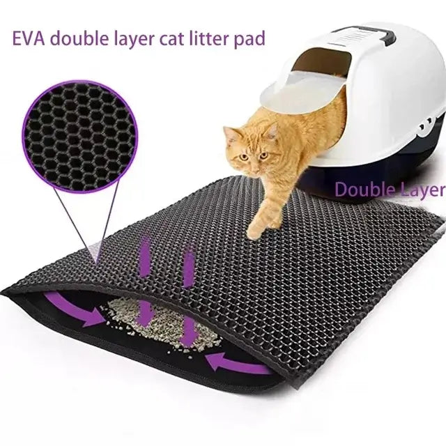 π± Cat Litter Mat With Gift β Double Layer Waterproof, Non-Slip & Washable