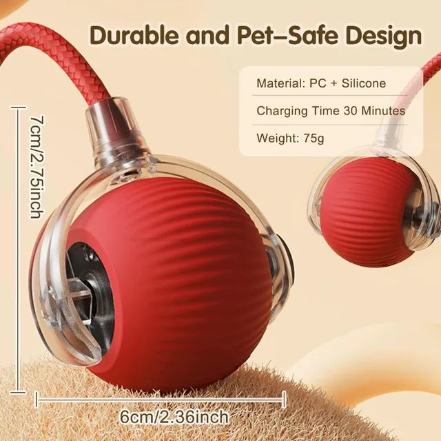 ⚡ Interactive Smart Cat Toy Ball – USB Rechargeable, Auto-Rolling with Lights & Sound
