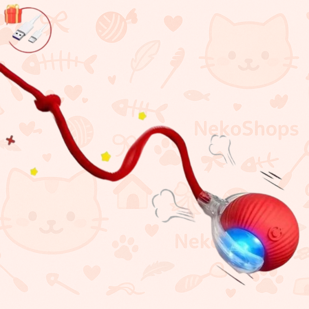 ⚡ Interactive Smart Cat Toy Ball – USB Rechargeable, Auto-Rolling with Lights & Sound