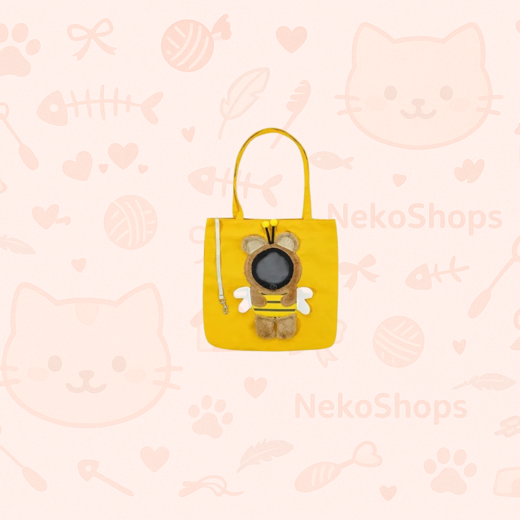 🐾 Cute Cat Canvas Shoulder Bag – Portable Pet Carrier for Cats