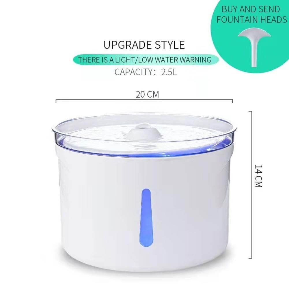 🐾 2.5L Automatic Cat Water Fountain – LED Silent Pet Drinking Dispenser