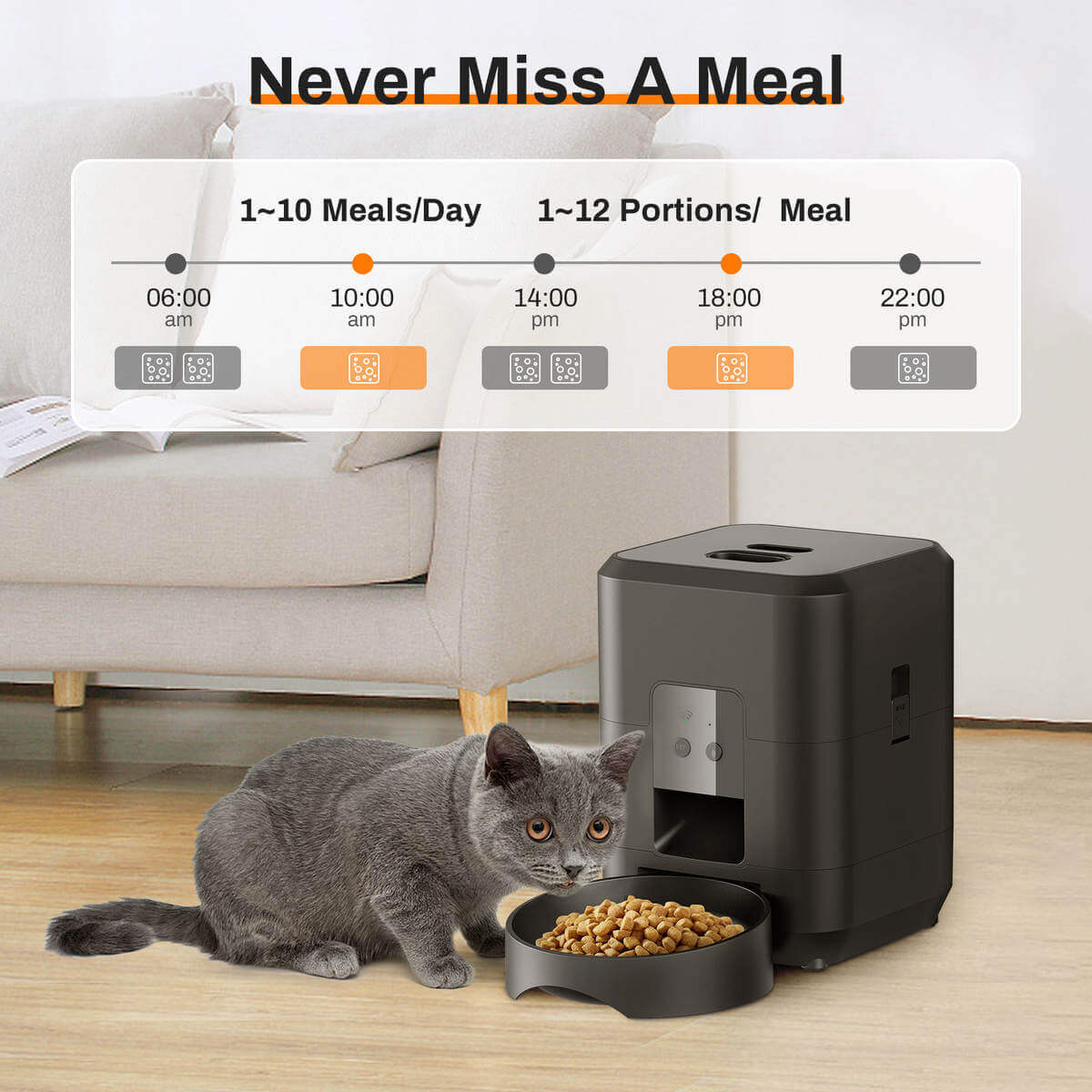 🐾 2L Smart Automatic Pet Feeder – For Cats