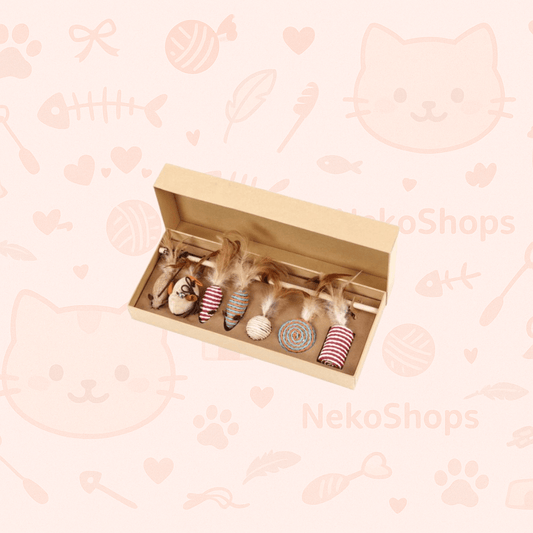 7 interactive mouse toys in a gift box for cats, eco-friendly and safe for play, perfect for curious kitties